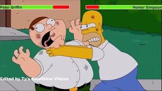Peter Griffin vs. Homer Simpson with healthbars 1/2