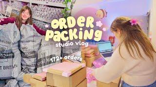 Studio-Vlog  Viele Bestellungen verpacken, bevor wir losfahren.