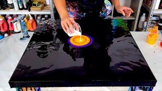 Fiery Flower Bloom! - Blow out with Orange, Red, Yellow with Just Paint and Water!