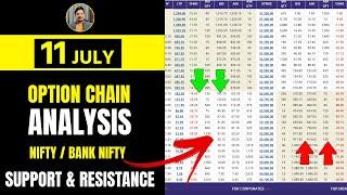Option Chain Analysis 11 JULY | NIFTY BANK NIFTY Today | Nifty Option Chain Data | BankNifty Today