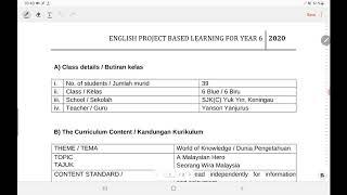 YEAR 6 | PROJECT BASED LEARNING | ENGLISH | SJK(C) YUK YIN, KENINGAU, SABAH