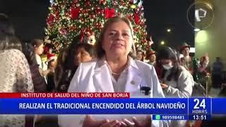 El Instituto de Salud del Niño de San Borja celebró el encendido del árbol navideño.