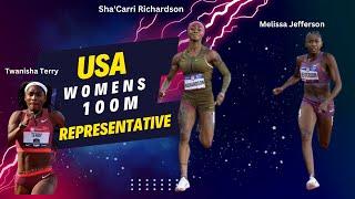 Women 100m Final USA Track and Field Olympic Team Trials 2024