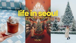 seoul vlog ️ | christmas market, snowing in seoul, winter cafes