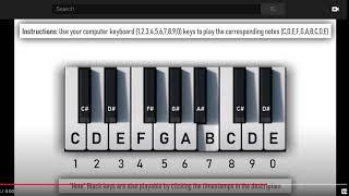 Playing the Lick on the YouTube piano