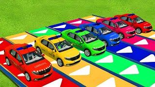 Car With Colors - TRANSPORTING ALL COLORS OF DACIA POLICE CARS WITH MAN TRUCKS | FS22