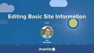 Drupal 8 User Guide: 4.2. Editing Basic Site Information