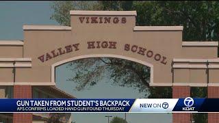 Loaded gun confiscated from Valley High School student