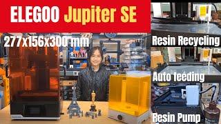 Elegoo Jupiter SE 300mm Z-height resin 3D printer with auto feeding and recycling resin pump
