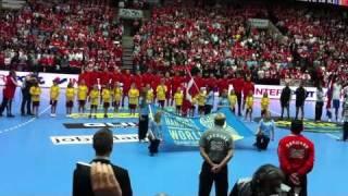 VM Håndbold - Danmark mod Kroatien - nationalsangen afspilles