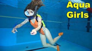 Scuba Girl Attach Rope