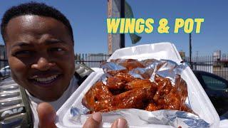 Trying Wings and Pot | Best Chicken Wings I've Had in LA....So Far!!