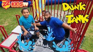 Kids vs Dad Dunk Tank Challenge with ZZ Kids TV