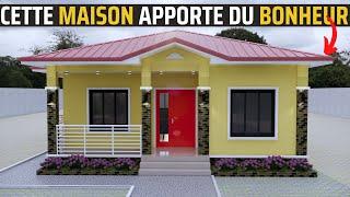 PLAN  MAISON VILLA DE DEUX CHAMBRES (Small House design 10 x 10 meters)