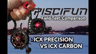 Piscifun ICX Precision vs ICX Carbon Field Test/Review | Inline Ice Reels | Freespool | Ice Fishing