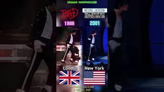 Michael Jackson - Moonwalk Wembley 1988 vs New York 2001 #shorts #michaeljackson #dance #billiejean