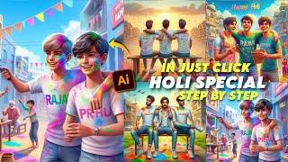 2024 new ai Holi special photo video reel Editing | Holi photo editing | Holi special editing