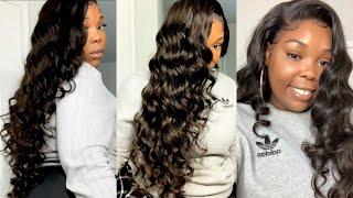 HOW I WAND CURL AND INSTALL MY 30 INCH FRONTAL WIG + How I Cut The Lace | Ft. Beauty Forever Hair