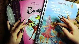 ASMR Fairy Tale Books Tracing, Tapping, Reading  Disney Bambi, Tooth Fairy  Inaudible Whispering