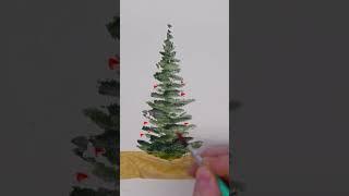 A 60 Second Watercolour Lesson. A Christmas Tree