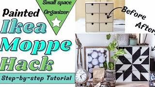 Painted Ikea Moppe hack -DIY desk organizer