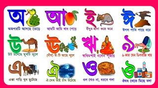 Bangla Alphabet অ আ ই ঈ এসো বাংলা শিখি | বর্ণমালা উচ্চারণ | ছবি সহ বাংলা বর্ণমালা | বাংলা স্বরবর্ণ