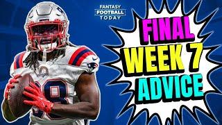 FINAL Week 7 Cheat Sheet Part 1! LIVE Start/Sit Q&A + Actives/Inactives! | 2024 Fantasy Football