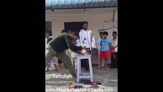 Green coconut Breaking Safiullah Indian MartialArts Nellore Team Shifu Prabhakar Reddy+91 9849465401