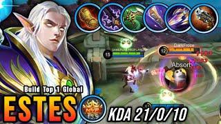 21 Kills!! Estes with Trinity Build 100% IMMORTAL!! - Build Top 1 Global Estes ~ MLBB