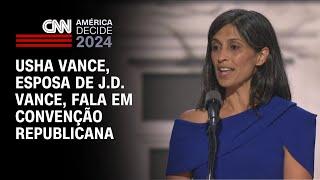 Usha Vance, esposa de J.D. Vance, fala em Convenção Republicana | AMÉRICA DECIDE