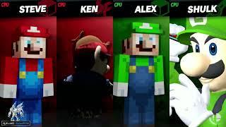 Minecraft & Master Mario vs Minecraft & Monado Luigi