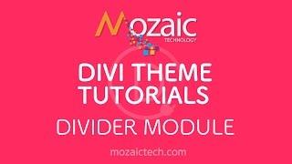 Divi Visual Builder   Divider Module