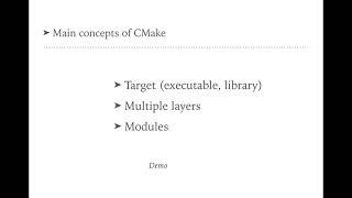 Learn CMake by real example (tutorial 1, main concepts of CMake, target, modules)