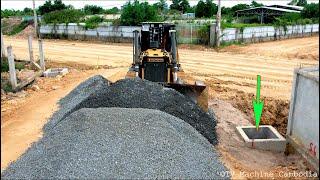 Features Building Foundation Village Road By Huge Dozer VS Motor Grader Push & Grading Gravel