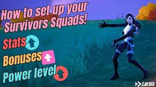 Fortnite STW - How to set up and your survivors squads Max stats and PL⤴️