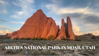 Don’t miss the Amazing sunset views in arches National park in Moab Utah.