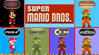 Super Mario Bros. Atari 2600 vs Intellivision vs PICO-8 vs Game Boy vs C64 vs Genesis