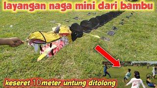 VIRAL LAYANGAN NAGA||layangan naga mini dari bambu viral menyeret bocah dragon kites Minion