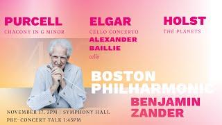 Boston Philharmonic Orchestra: Purcell / Elgar / Holst Concert at Symphony Hall, Boston