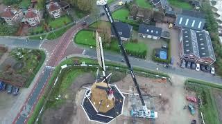 Wieken geplaatst op herbouwde Puurveense molen Kootwijkerbroek