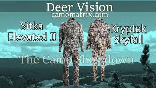 Compare Kryptex Skyfall Vs. Sitka Elevated II hunting camo w my new simulated deer vision.