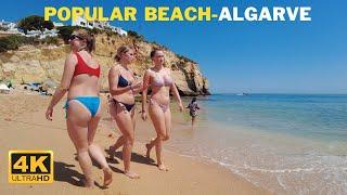 BEACH WALK️The BEST Beach in Algarve ️ Carvoeiro Beach - Portugal 4K