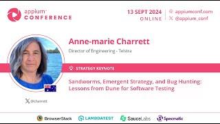 Sandworms, Emergent Strategy, & Bug Hunting: Software Testing Lessons from Dune- Anne-Marie Charrett