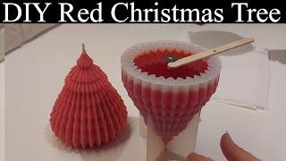 Red Christmas Tree DIY essence melts handmade candles mold cast ASMR