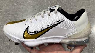 Nike Force Zoom Trout 7 Pro White Gold Baseball Cleats