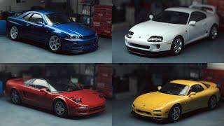 ASMR Model Car Building Compilation - Toyota Supra, Nissan R34 GT-R, Mazda RX7 & Honda NSX