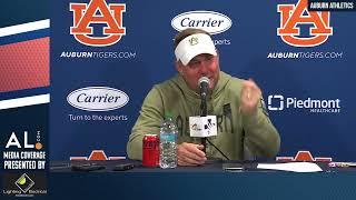 Auburn head coach Hugh Freeze speaks with the media following Auburn's 43-41 4OT win over Texas A&M