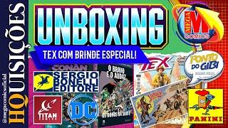 UNBOXING COM BRINDE ESPECIAL DE TEX N° 600 (HQUISIÇÕES PANINI E PONTO DO GIBI).