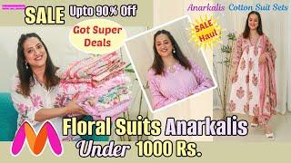 Myntra Floral Kurta Set Anarkalis Under Rs 1000 | Got 90% off Deals on EORS SALE | Perkymegs Hindi