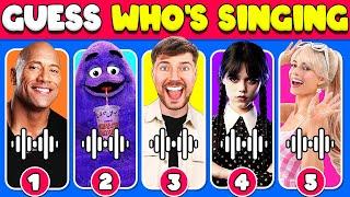 Guess Who's Singing ️| The Rock, Grimace, Mr Beast, Wednesday Addams, Barbie